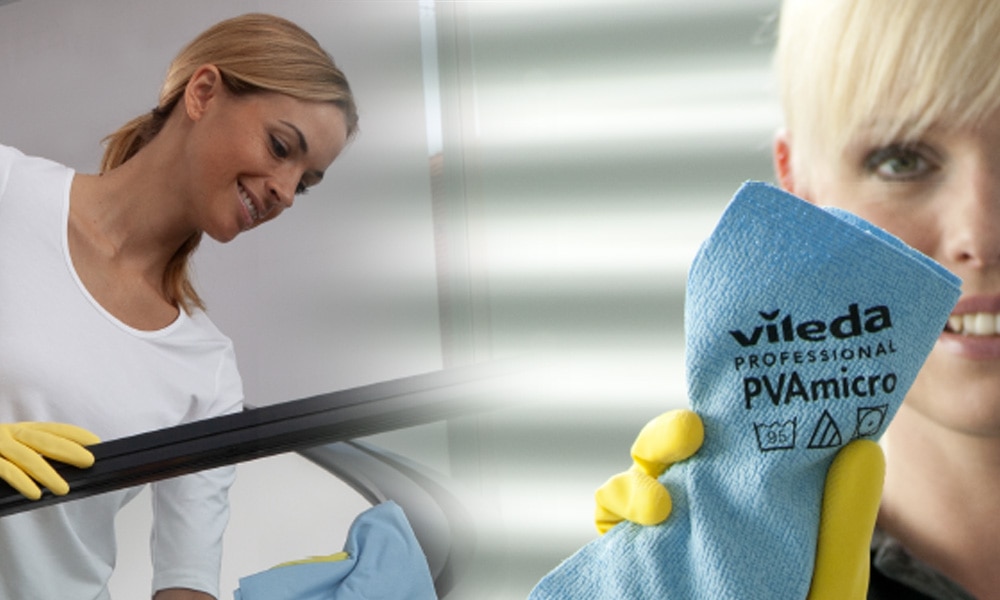 Bildkomposition Frau mit Lappen